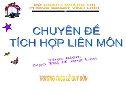 Chuyên đề tích hợp liên môn - Ngô Thị Hương Lan