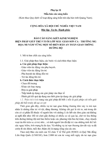 SKKN Biện pháp giúp trẻ 5 tuổi lớp mẫu giáo Sơn Sa - Trường MG Họa Mi nắm vững một số biển báo an toàn giao thông đường bộ