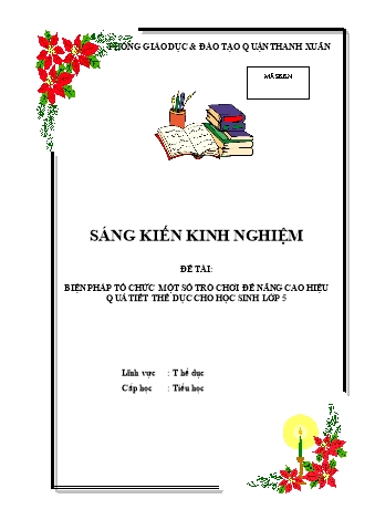 SKKN Biện pháp tổ chức một số trò chơi để nâng cao hiệu quả tiết thể dục cho học sinh lớp 5