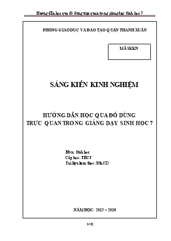 SKKN Hướng dẫn học qua đồ dùng trực quan trong giảng dạy Sinh học 7