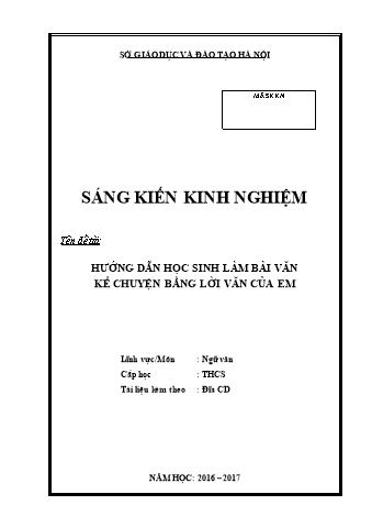 SKKN Hướng dẫn học sinh làm bài văn kể chuyện bằng lời văn của em