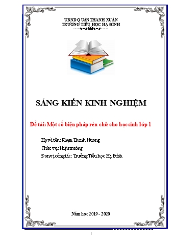 SKKN Một số biện pháp rèn chữ cho học sinh lớp 1