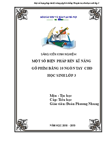 SKKN Một số biện pháp rèn kĩ năng gõ phím bằng 10 ngón tay cho học sinh lớp 3