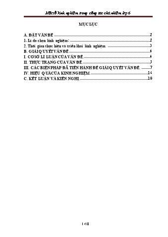 SKKN Một số kinh nghiệm trong công tác chủ nhiệm lớp 6