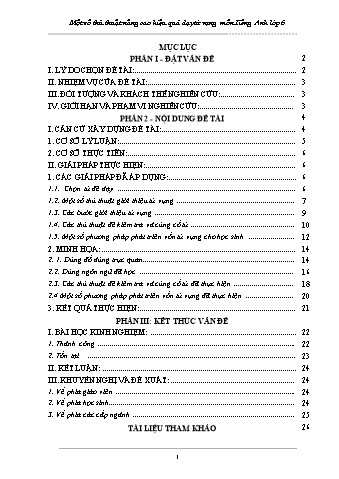 SKKN Một số thủ thuật nâng cao hiệu quả dạy từ vựng môn Tiếng Anh lớp 6