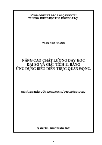 SKKN Nâng cao chất lượng dạy học đại số và giải tích 11 bằng ứng dụng biểu diễn trực quan động