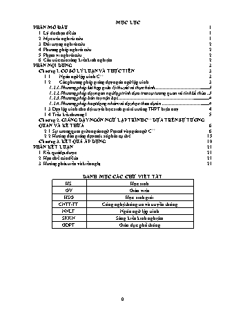 SKKN Phương pháp giảng dạy ngôn ngữ lập trình C++ cho đội tuyển học sinh giỏi tin học THPT