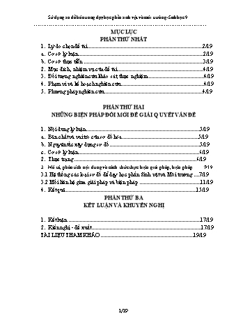 SKKN Sử dụng sơ đồ hóa trong dạy học phần sinh vật và môi trường - Sinh học 9