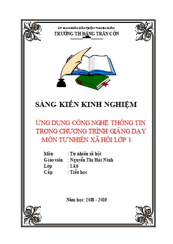 SKKN Ứng dụng công nghệ thông tin vào giảng dạy môn Tự nhiên - Xã hội lớp 1